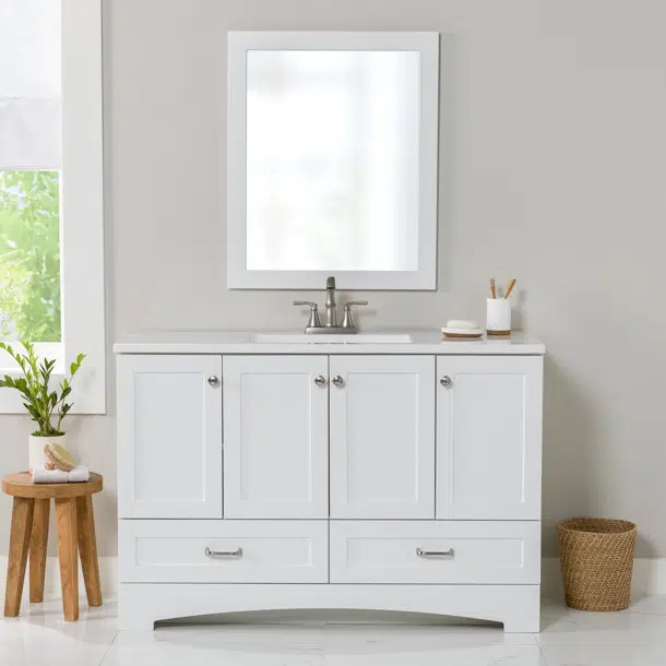 Aleta 48'' Single Bathroom Vanity with Engineered Marble Top | Wayfair North America