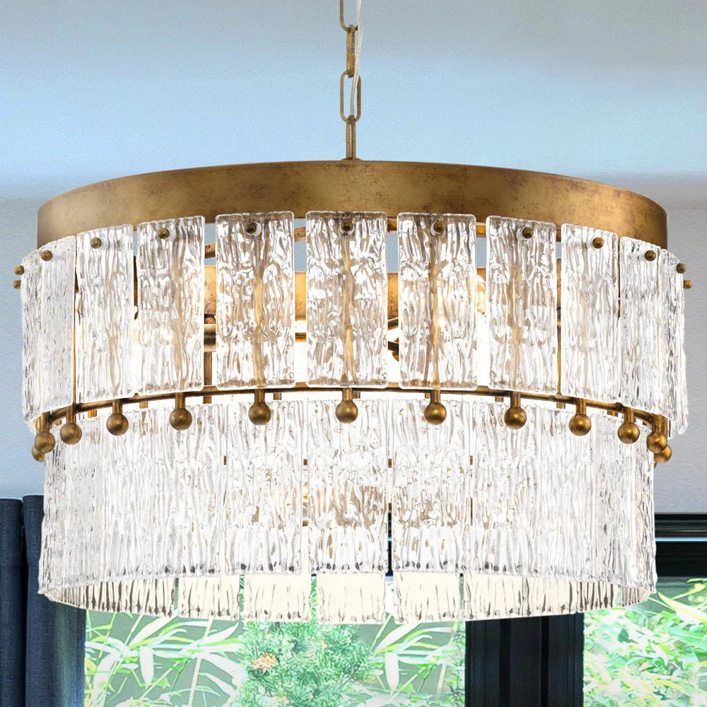 UHP4951 Glam Indoor Chandelier, 16-3/8''H x 24-7/8"W x 24-7/8''D, Gold Ombre Finish, Kenton Colle... | Urban Ambiance, Inc.