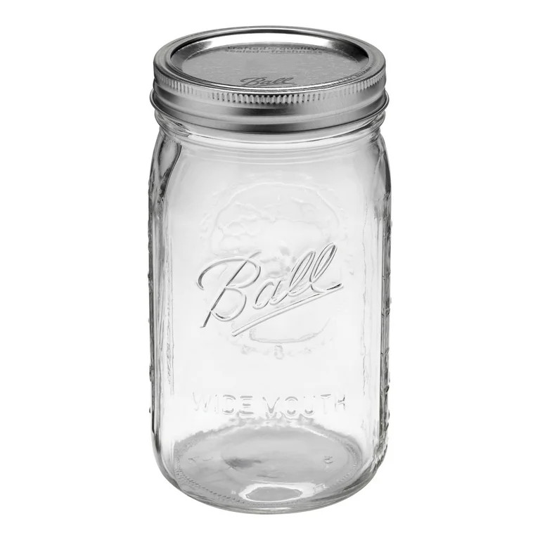 Ball Glass Mason Quart Jars with Lids & Bands, Wide Mouth, 32 oz, 12 Count - Walmart.com | Walmart (US)