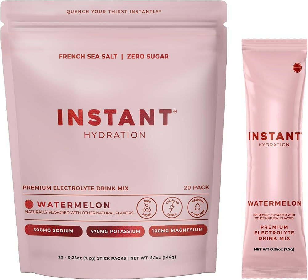 Instant Hydration Sugar Free Electrolytes Powder Packets - Watermelon Electrolyte Drink Mix & Tra... | Amazon (US)