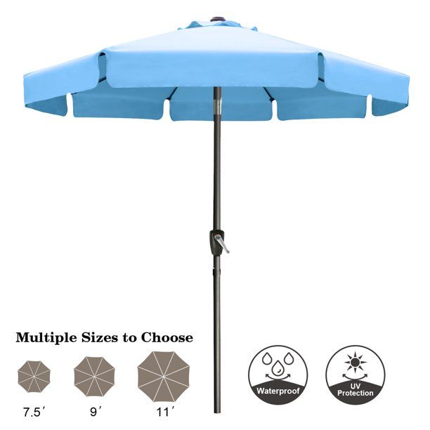 ABCCANOPY 9ft Outdoor Market Patio Umbrella with Push Button Tilt, 8 Ribs 13+Colors, Turquoise - ... | Walmart (US)