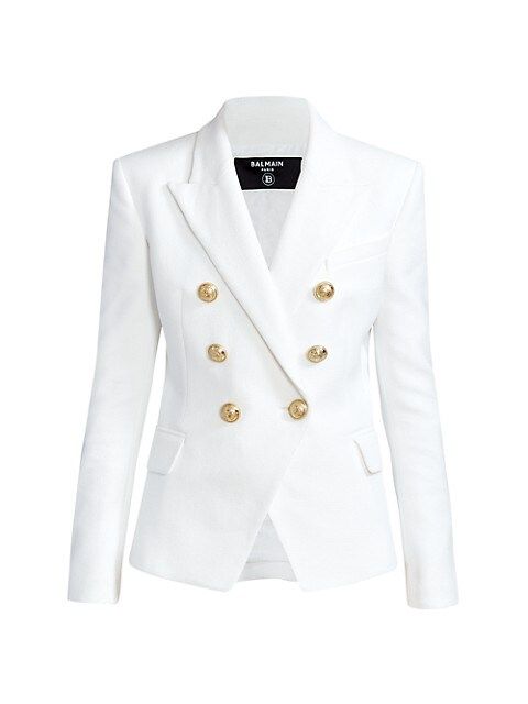 Double-Breasted Cotton Piqué Jacket | Saks Fifth Avenue