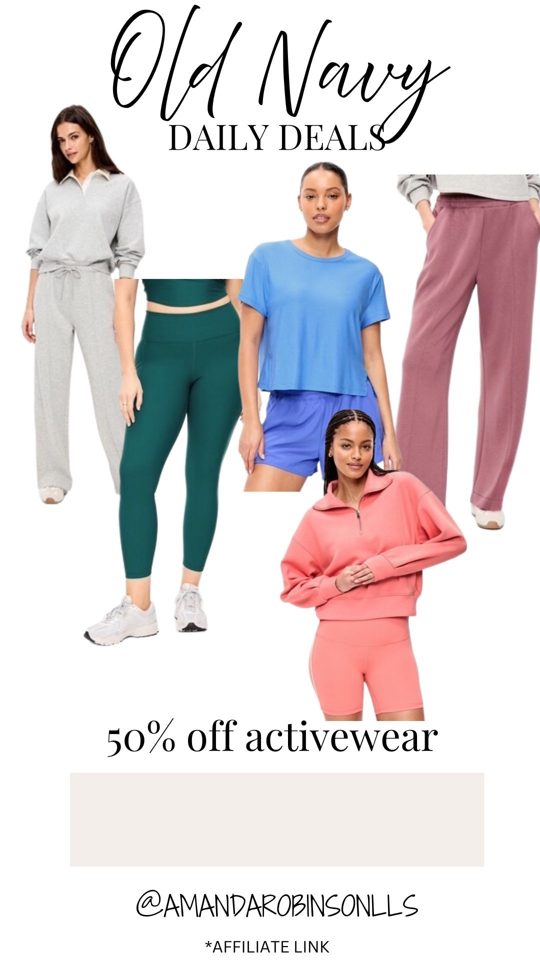 Old navy daily deals
50% off activewear 

#LTKSaleAlert #LTKActive