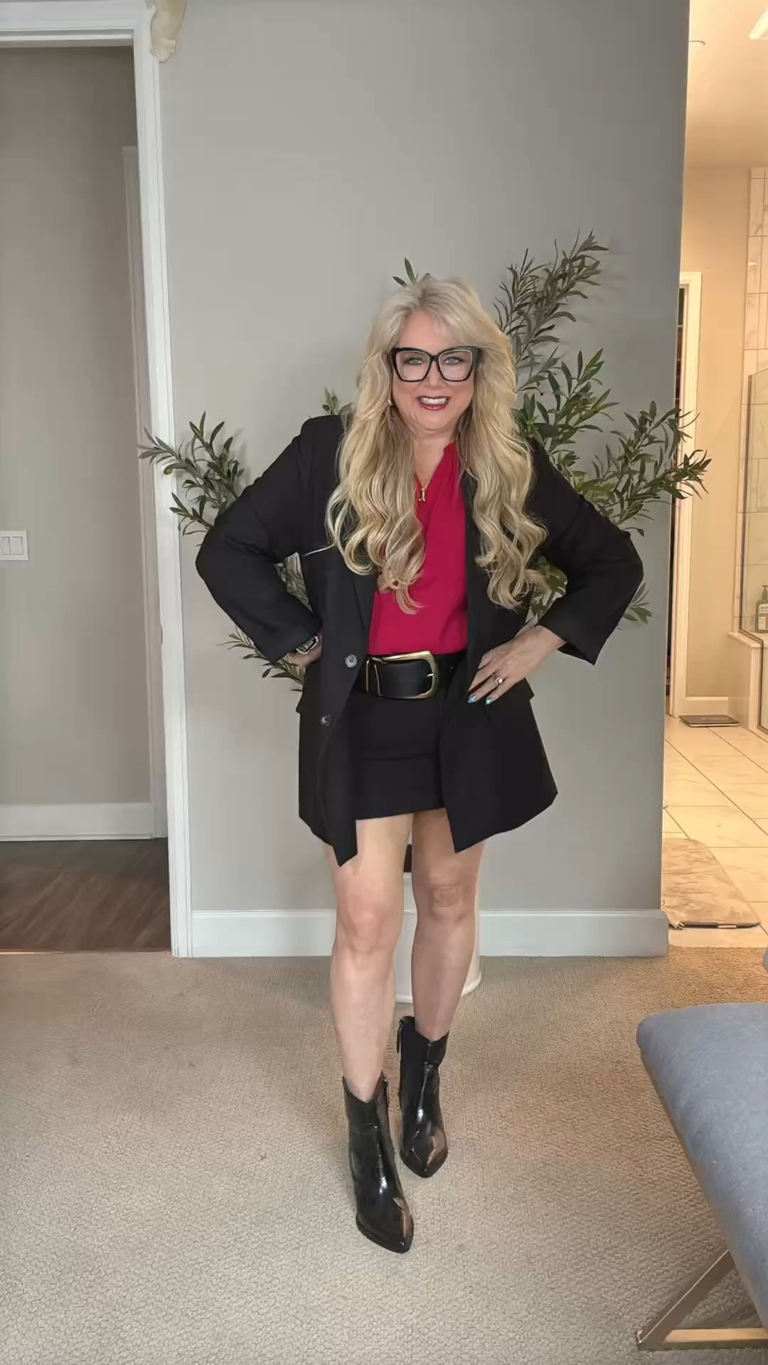 OMG - This pink blossom color is giving me all the feels! 💖✨ Although the shirt I’m wearing is out of stock, I’ve linked to other shirts in this gorgeous color from the same shop. 💫 I’m also LOVING this oversized blazer (12), the stretchy skort (L) with this statement belt, and these crocodile ankle boots—definitely my go-to accessories for adding a bold touch to any outfit. 😍 

 

#LTKOver40 #LTKWorkwear #LTKShoeCrush