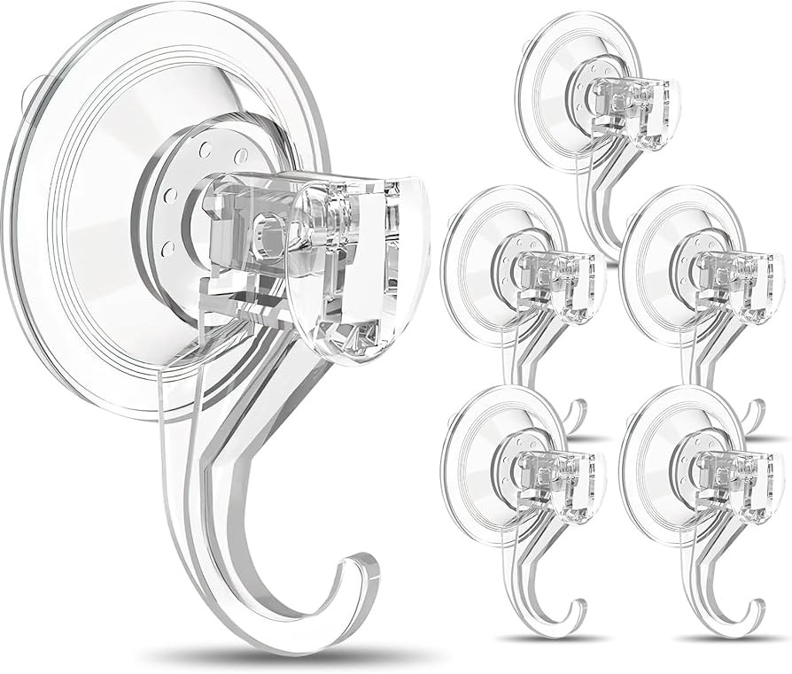 Suction Cup Hooks, Heavy Duty Suction Hooks for Wreaths Windows Kitchen, Shower Hooks for Inside ... | Amazon (US)