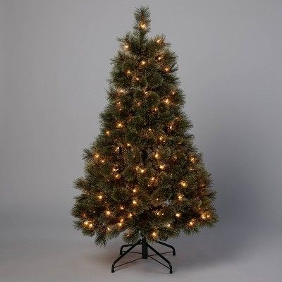 4.5&#39; Pre-Lit Virginia Pine Artificial Christmas Tree Clear Lights - Wondershop&#8482; | Target