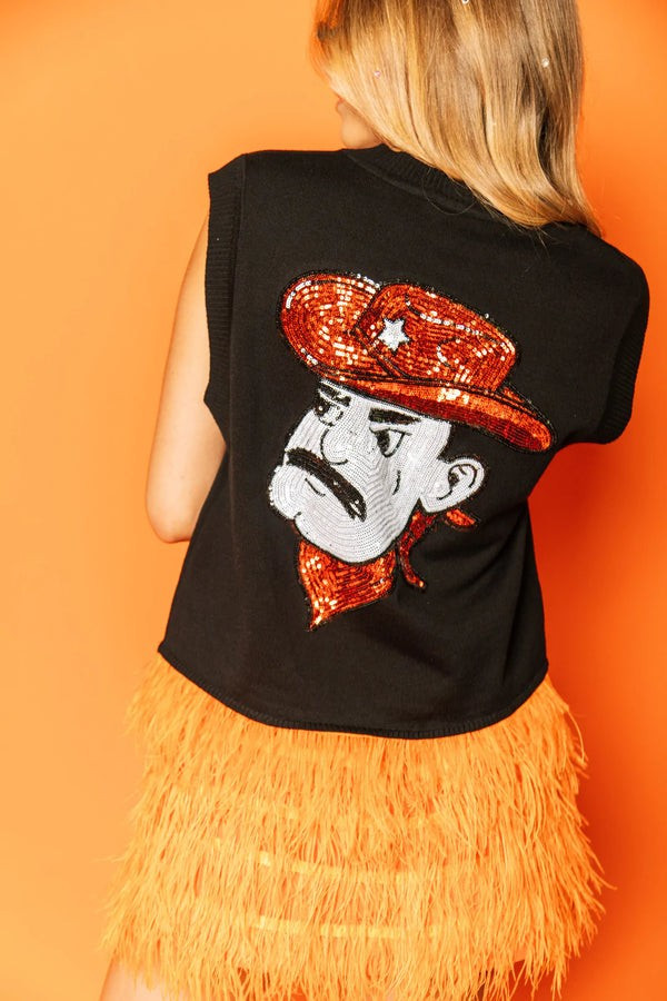 Queen of Sparkles Pokes Feather Sweater Tank | Pink Creek