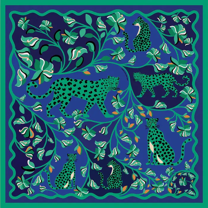 Double Sided Silk Scarf Of Leopards In The Verdant Wild | Nordstrom