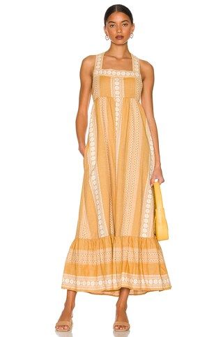 SAYLOR Keilah Midi Dress in Golden Hour from Revolve.com | Revolve Clothing (Global)