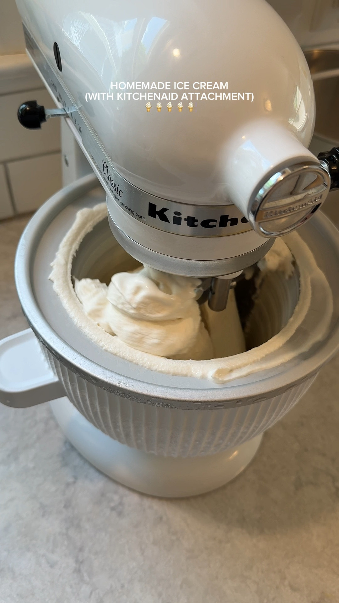 Homemade ice cream with kitchen aid mixer and kitchen aid ice cream attachment! #homemadeicecream #kitchenaid

#LTKGiftGuide #LTKSummerEdit #LTKSeasonal