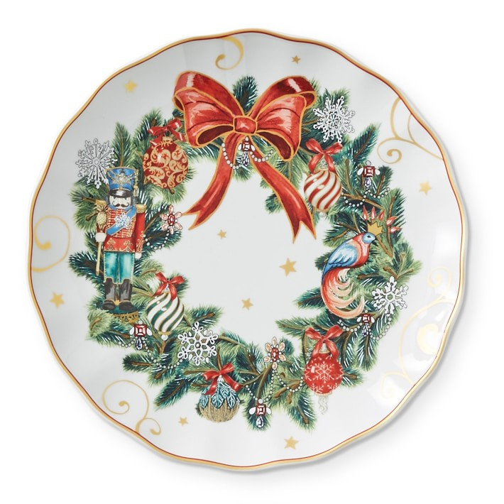 Twas the Night Dinner Plate, Each, Wreath | Williams-Sonoma