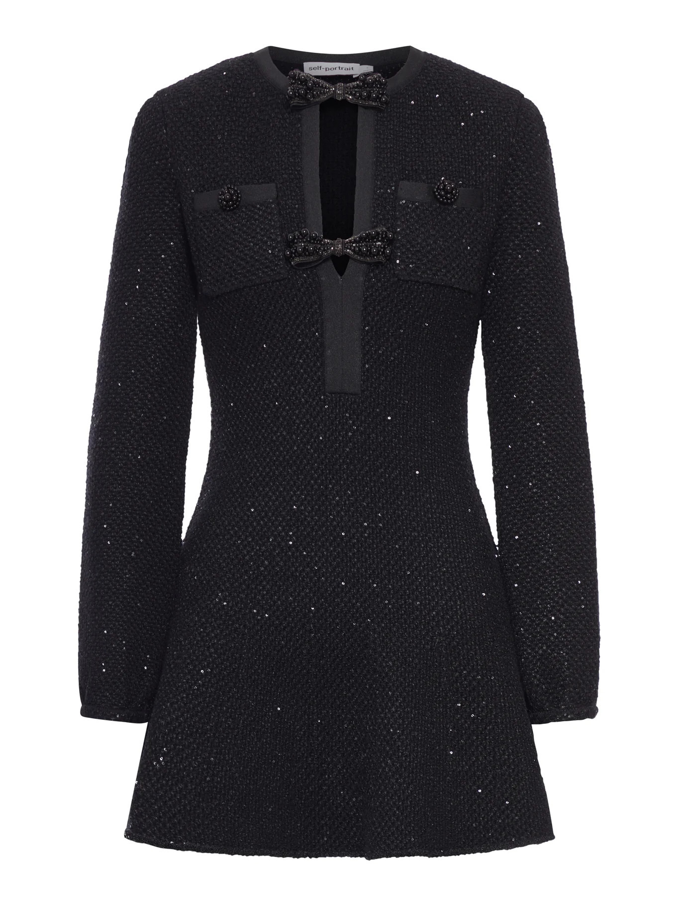 MINI DRESS IN KNIT WITH BLACK SEQUINS - Self-portrait - Woman | Suitnegozi INT