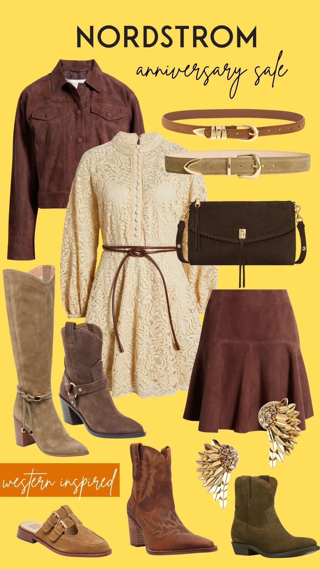 Nordstrom Anniversary Sale for Autumns, western, cowgirl, concernt, cowboy boots, suede skirt, lace fit and flare dress, ivory lace dress, tassel, suede bag, rodeo, suede jacket, madewell, western belt, fair, country, angel wings, nashville, ivory, olive green, dark brown, chestnut, camel, tan, college, costume

True Autumn, Dark Autumn, Soft Autumn, Warm Autumn, HOC Autumn, House of Colour Autumn, color analysis 

 #LTKSeasonal #LTKStyleTip #LTKShoeCrush