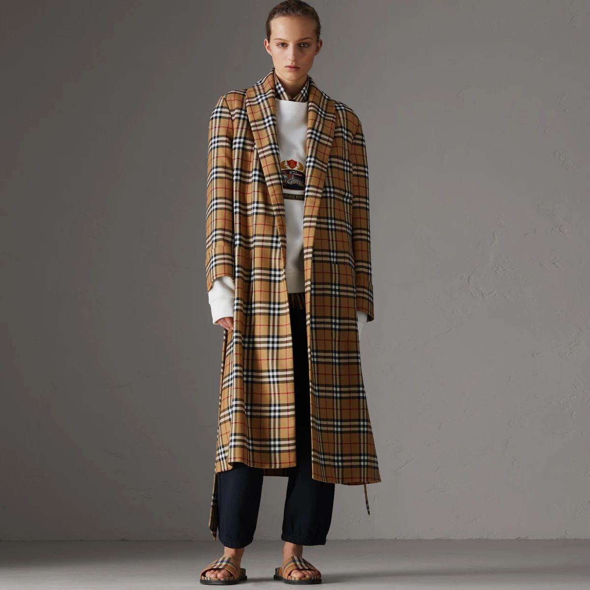 Burberry Reissued Vintage Check Dressing Gown Coat, Size: XS, Yellow | Burberry (US)
