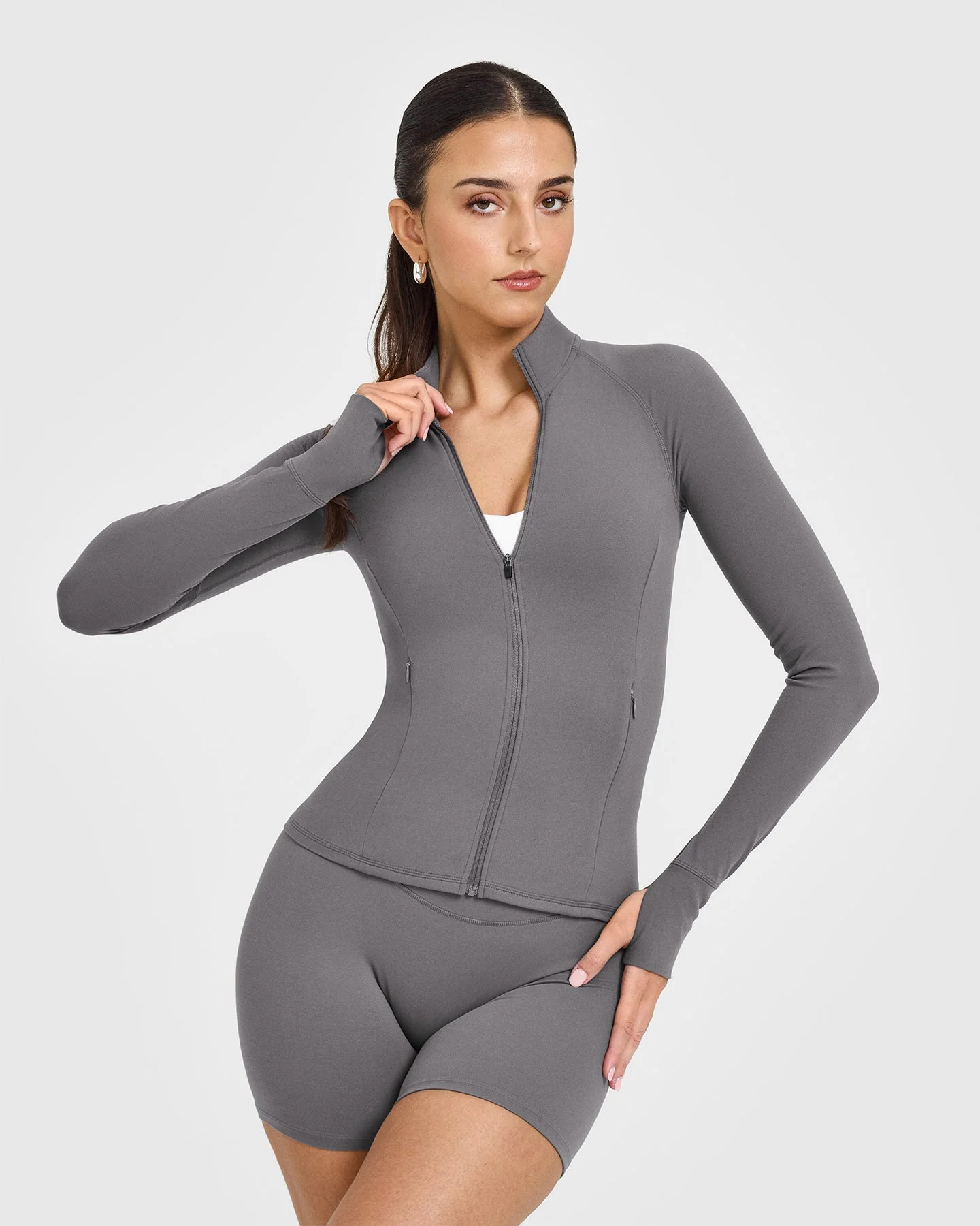 SoftMotion\u2122 Jacket with White Logo | Ash Gray | Oner Active (UK / US)