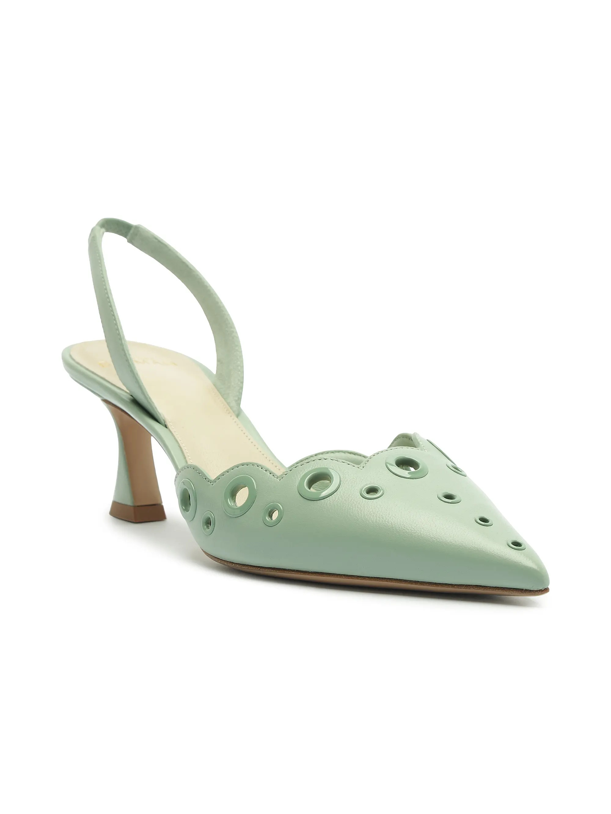 Alexandre Birman Miley 60MM Eyelet Leather Slingback Pumps | Saks Fifth Avenue | Saks Fifth Avenue