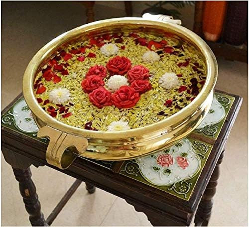 SATVIK Decorative 10 Inch Embossed Brass Urli For Floating Candles and Flowers Designer Bowl For ... | Amazon (US)