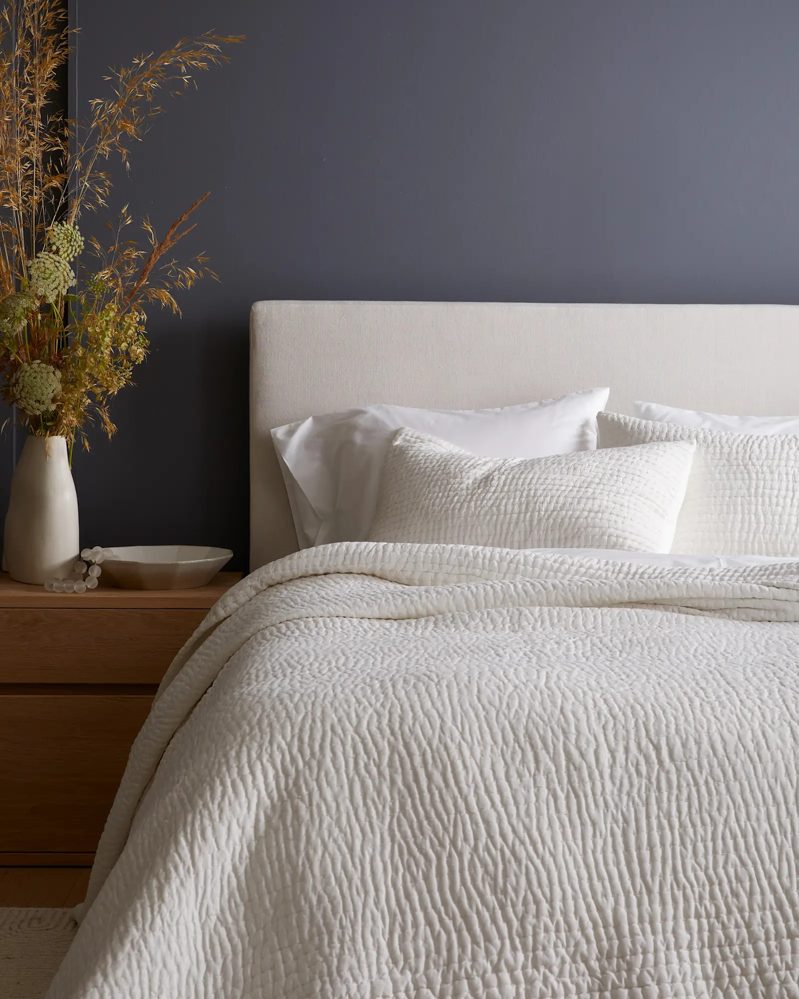 Silk Pick Stitch Quilt in Haze Grey | Quince