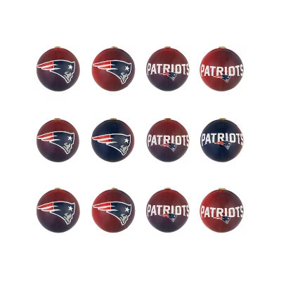 Evergreen Holiday Ball Ornaments, Set of 12, New England Patriots | Target