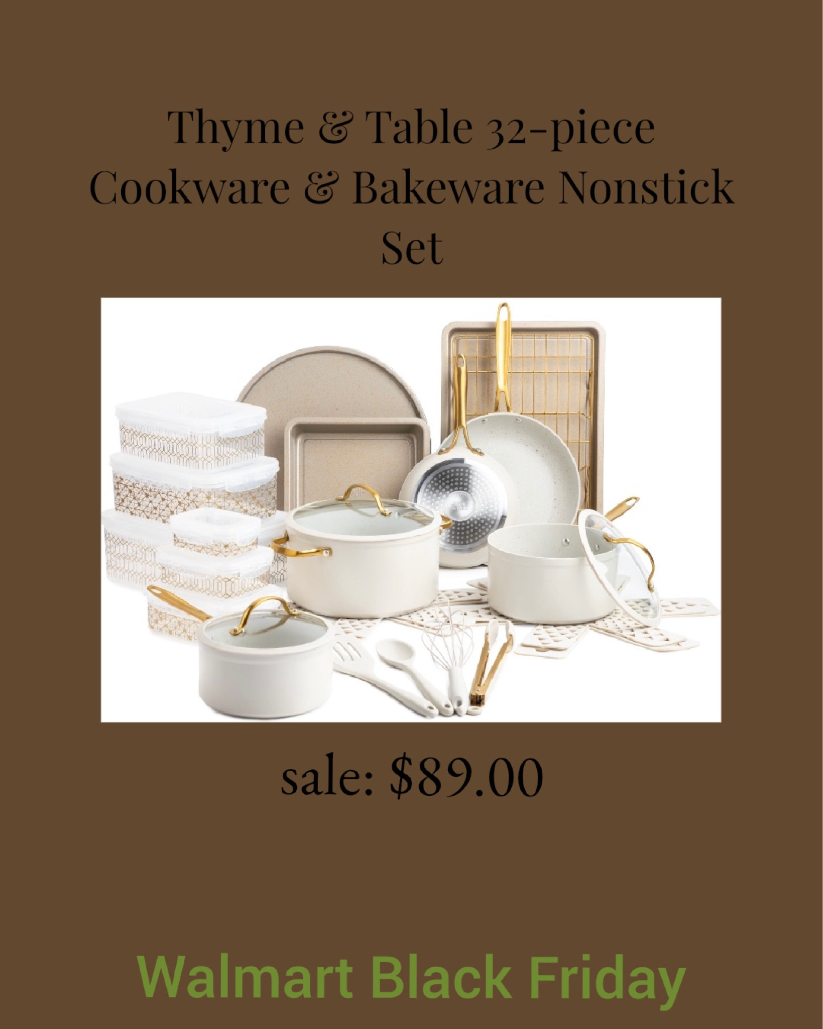 Thyme & Table 32-Piece Cookware & Bakeware Non-Stick Set, Black