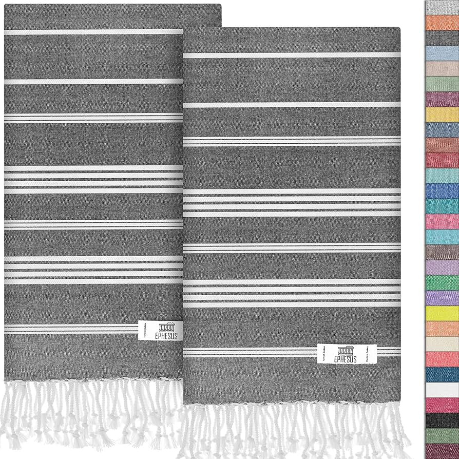 Hand Towels - Set of 2 | 18" x 40" - Turkish Cotton - Decorative Turkish Hand Towel for Bathroom,... | Amazon (US)