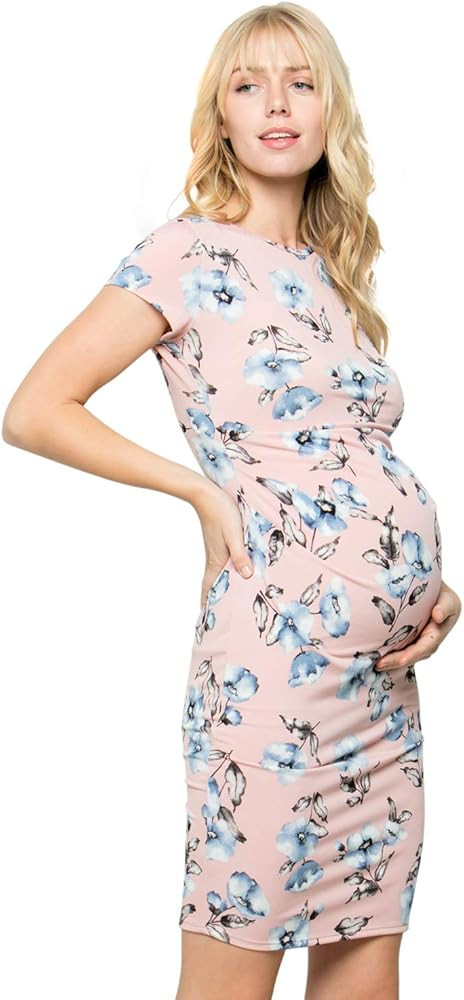 My Bump Women's Maternity Bodycon Causual Short Sleeve Mama Dress(Made in USA) | Amazon (US)