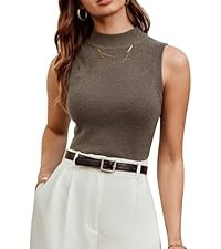 Soft, Mock Neck Sleeveless Sweater Vest,Slim Flattering Fit, Fall Work Fashion Top, Office Daily ... | Amazon (US)