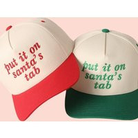 Put It On Santa's Tab Embroidered Trucker Hat, Christmas Baseball Cap | Etsy (US)