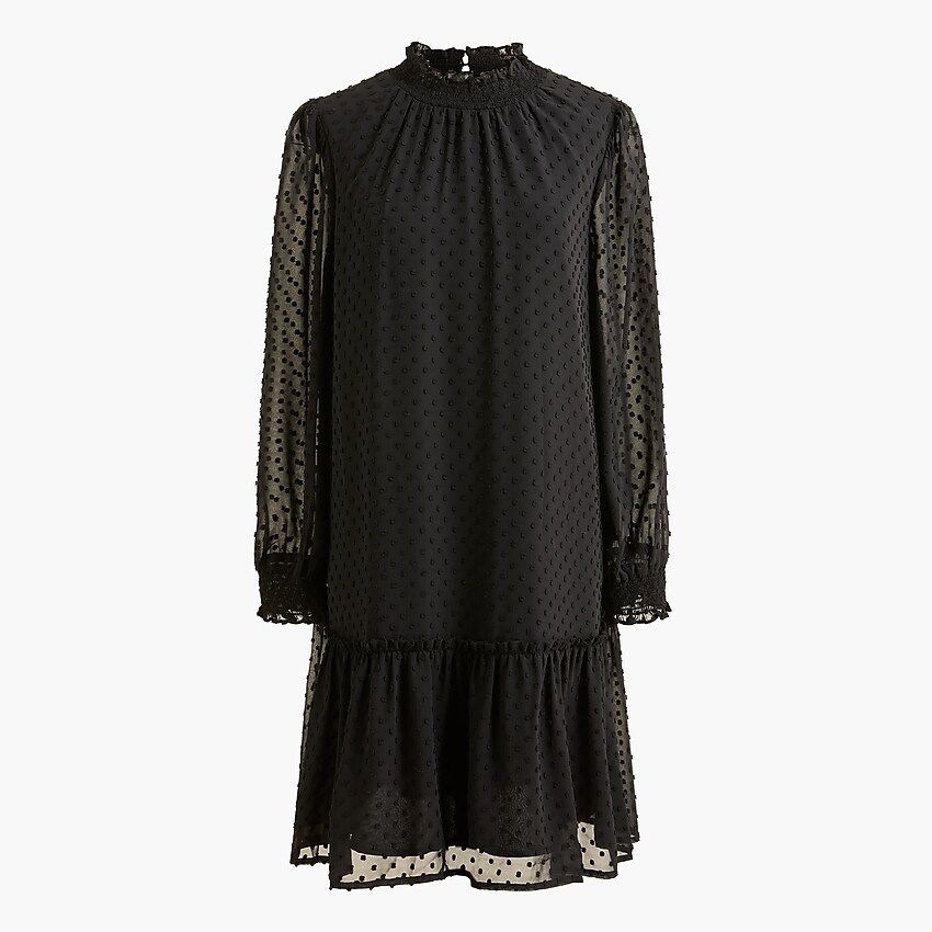 Smocked drop-waist mini dress in swiss dot | J.Crew Factory