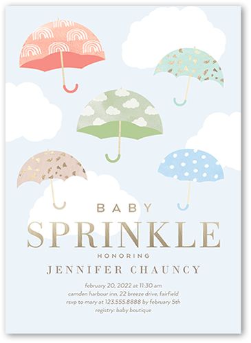 Drifting Umbrellas Baby Shower Invitation | Shutterfly