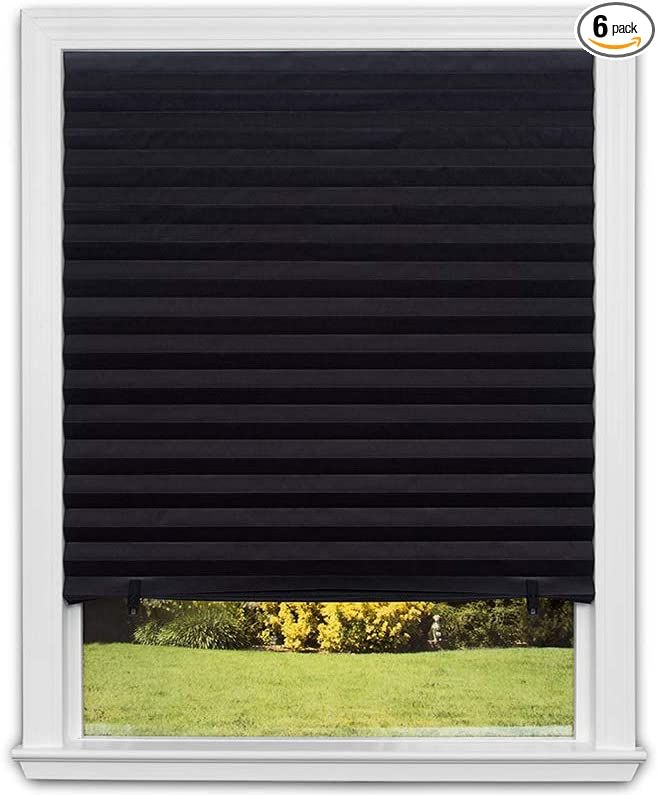Redi Shade Inc 1617201 Original Blackout Pleated Paper Shade Black, 36” x 72”, 6-Pack | Amazon (US)