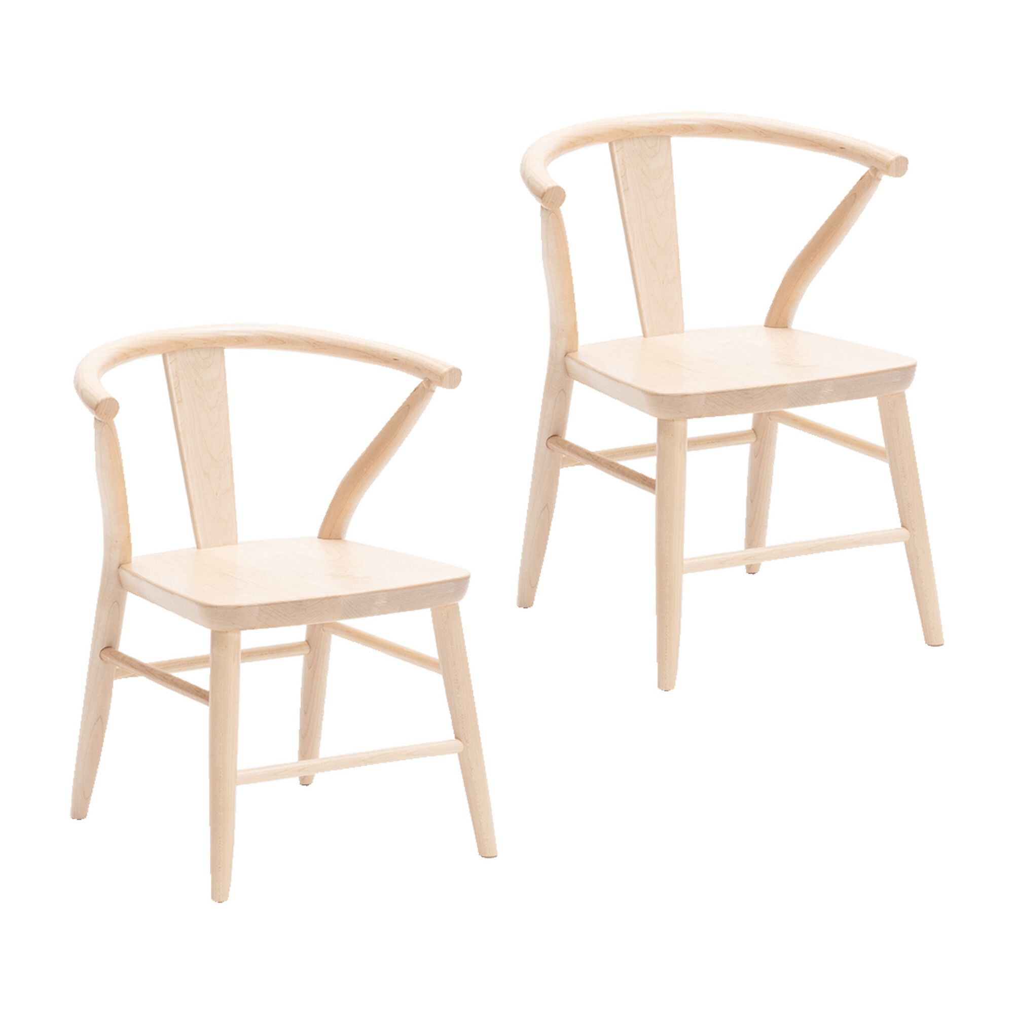 Crescent Chair Pair, Natural | Maisonette