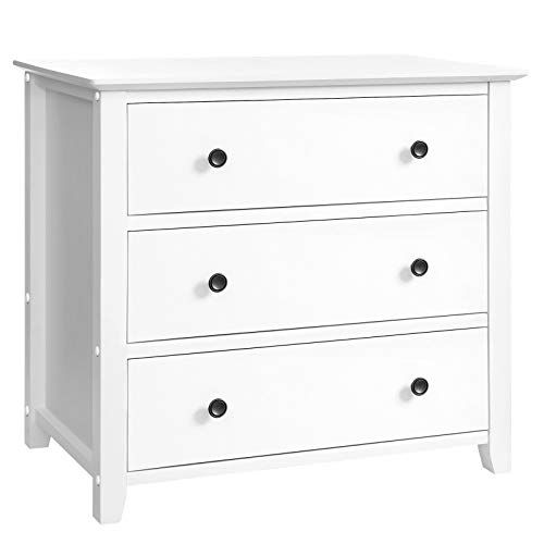 VASAGLE 3-Drawer Dresser, Chest of Drawers, Bedside Table with Solid Wood Legs, for Bedroom, Living  | Amazon (US)