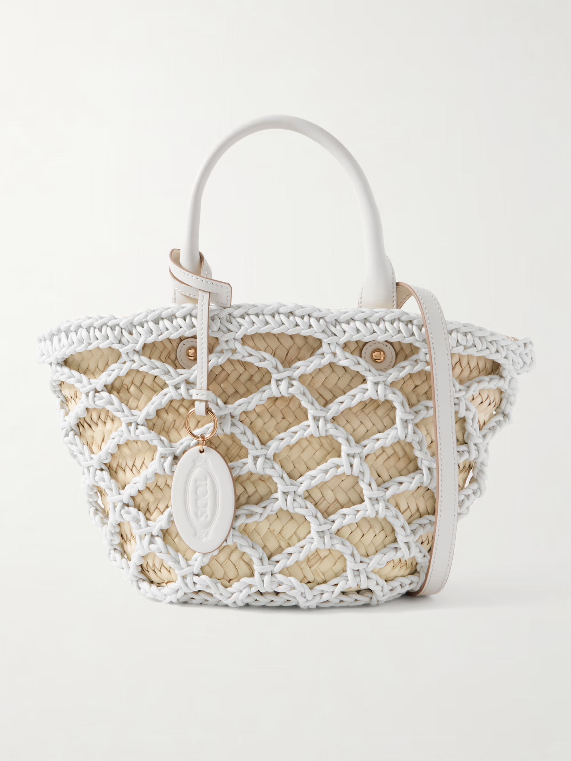 TOD'S Woven leather and raffia tote | NET-A-PORTER | NET-A-PORTER (US)