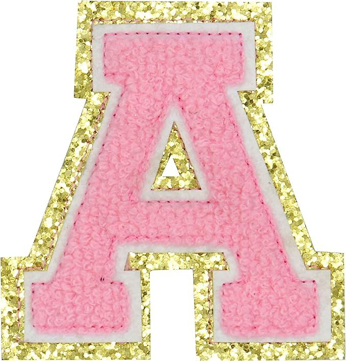 Varsity Chenille English Letter A Iron On Repair Patches Alphabet Sewing Appliques Clothing Badge... | Amazon (US)