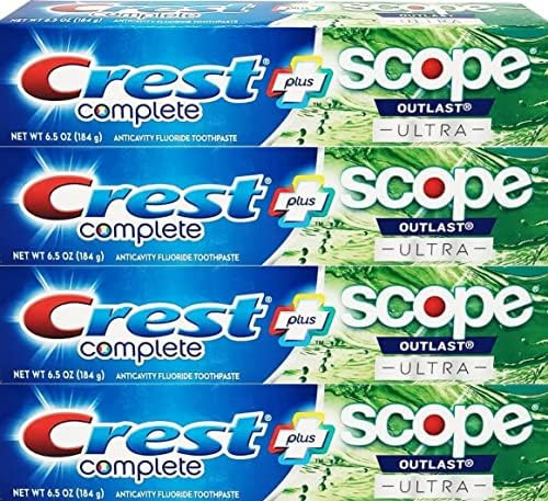 Crest Complete Whitening Plus Scope Outlast Ultra Toothpaste 6.5 oz (184g) - Pack of 4 | Amazon (US)