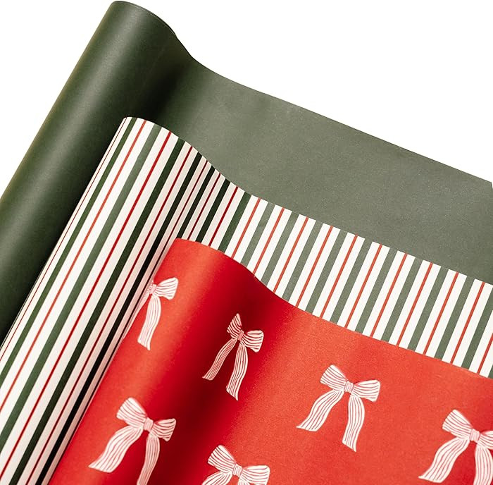 Merry Market Christmas Wrapping Paper Rolls, Premium Matte Gift Wrap, 30” x 168” Large Roll, ... | Amazon (US)