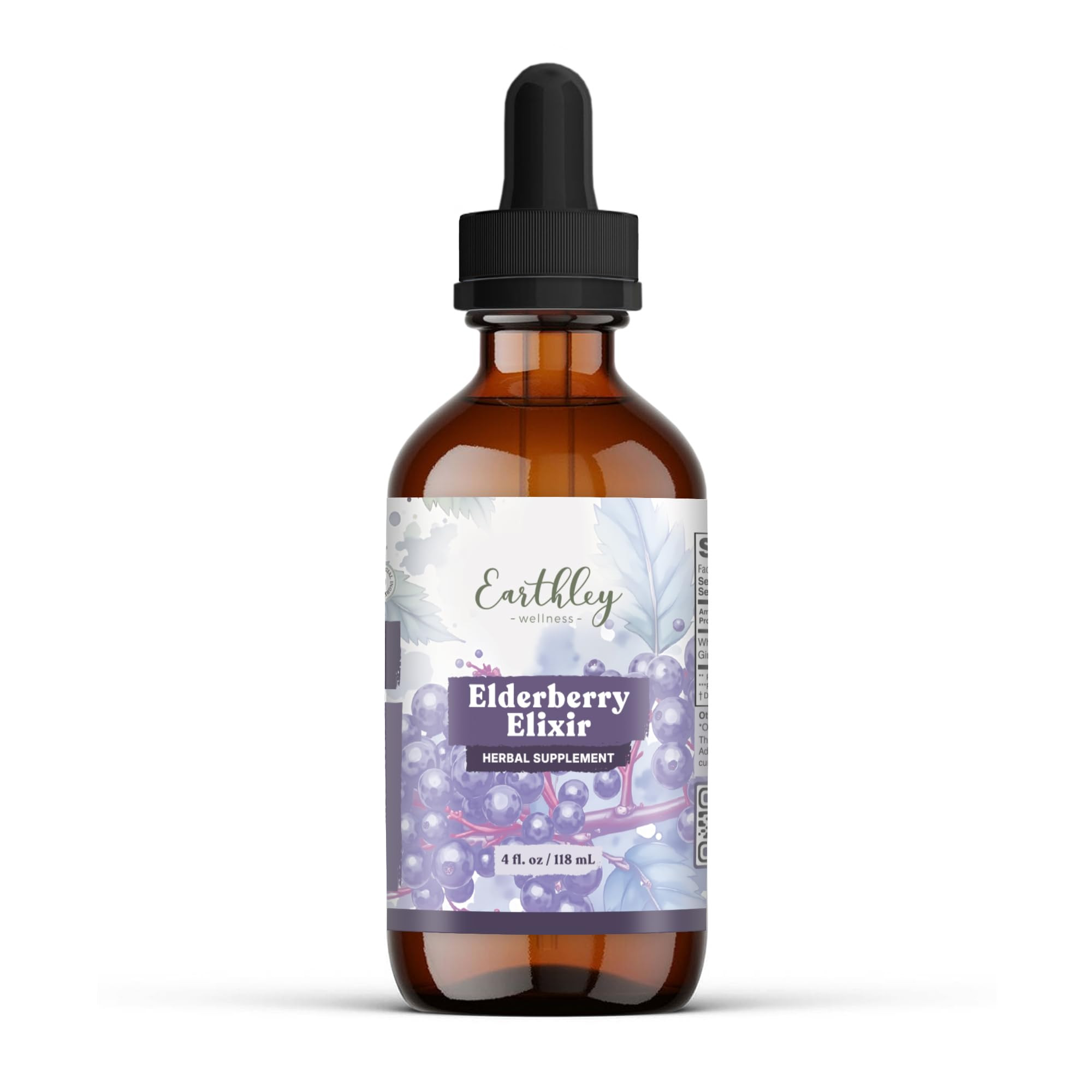 Earthley Wellness Elderberry Elixir Drops, Herbal Elderberry Syrup Alternative, Powerful Immune &... | Amazon (US)
