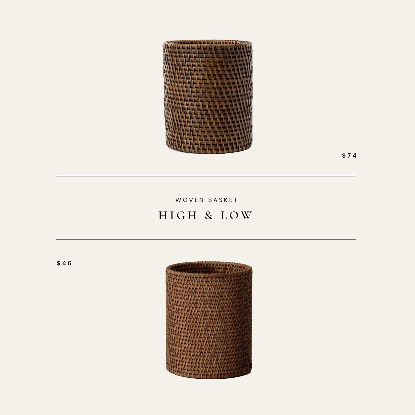 High / Low : Woven Basket 

 

#LTKHome #LTKFindsUnder50