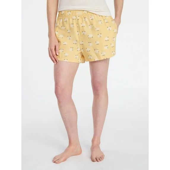 Joyspun Women's Woven Pajama Boxer Shorts, 3'' Inseam, Sizes XS-3X | Walmart (US)