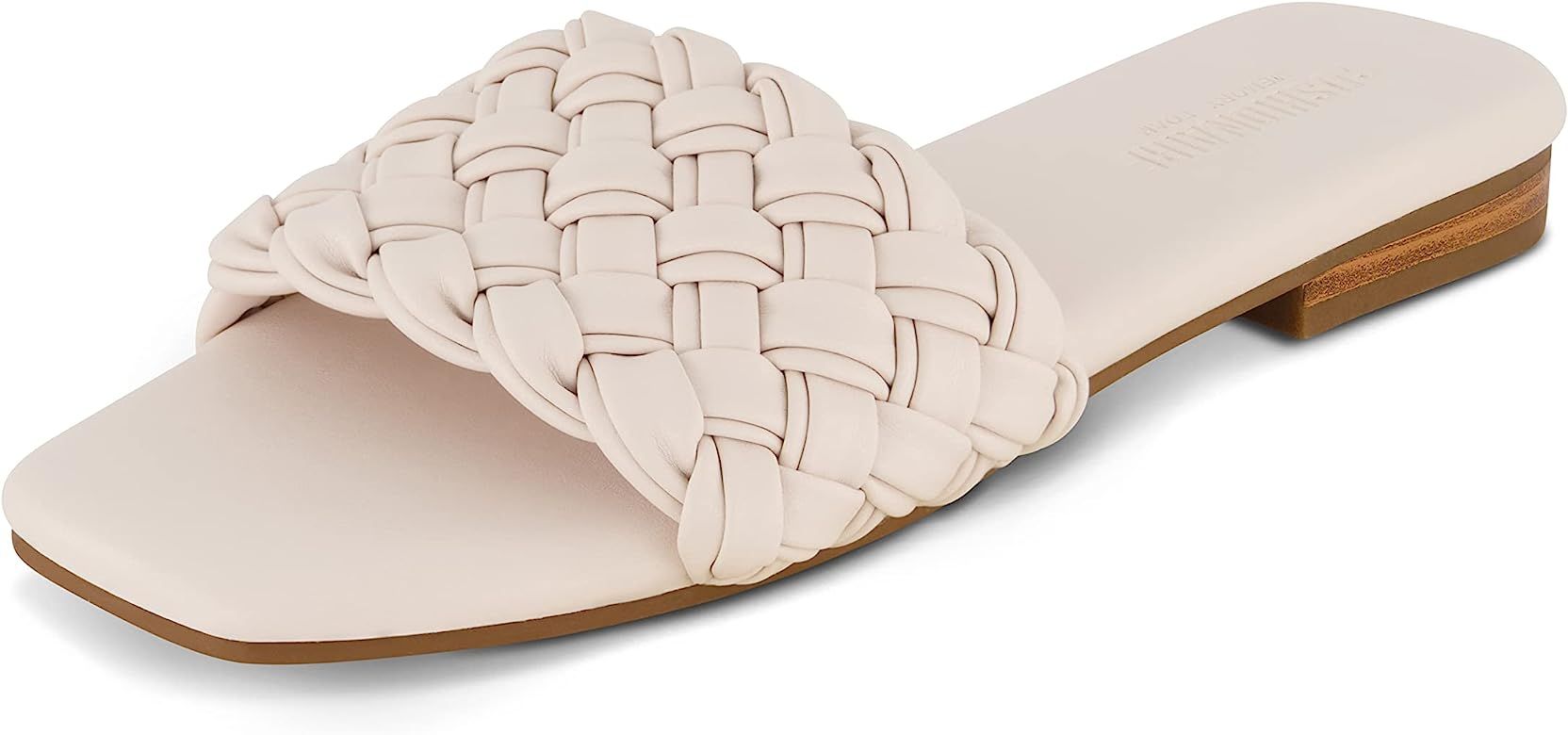 CUSHIONAIRE Women's Fez woven slide sandal +Memory Foam, Wide Widths Available | Amazon (US)