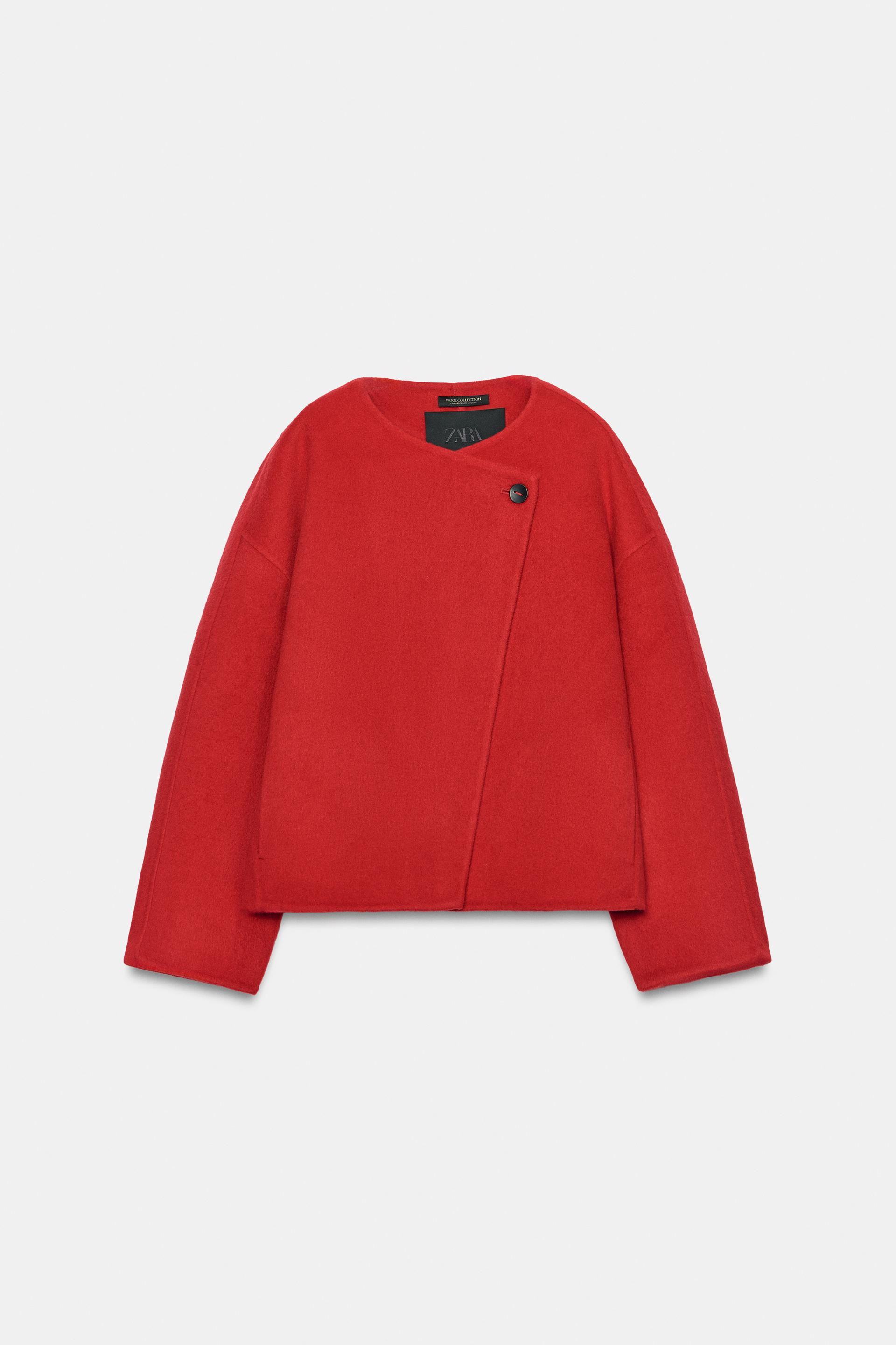 Zara - Short Wool-Blend Coat Zw Collection - Ecru - S - Woman | Zara US