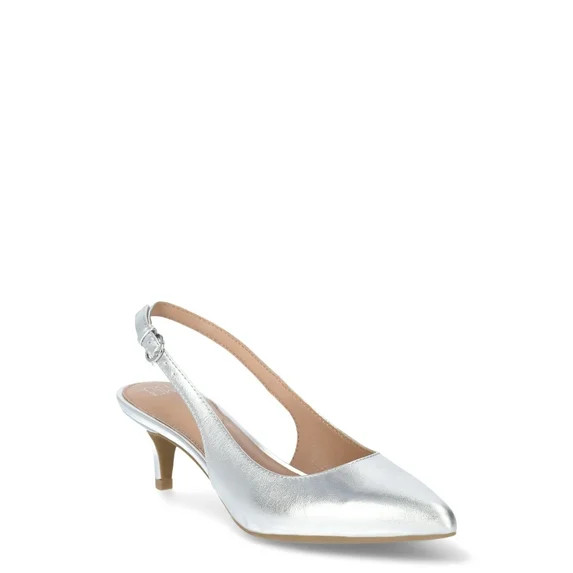 Time and Tru Women's Slingback Kitten Heel Pumps | Walmart (US)