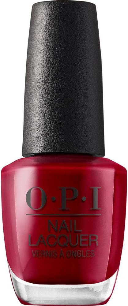 OPI Nail Lacquer Nail Polish | Opaque Dark Red Crème Chip Resistant Nail Polish | Fast Drying, S... | Amazon (US)