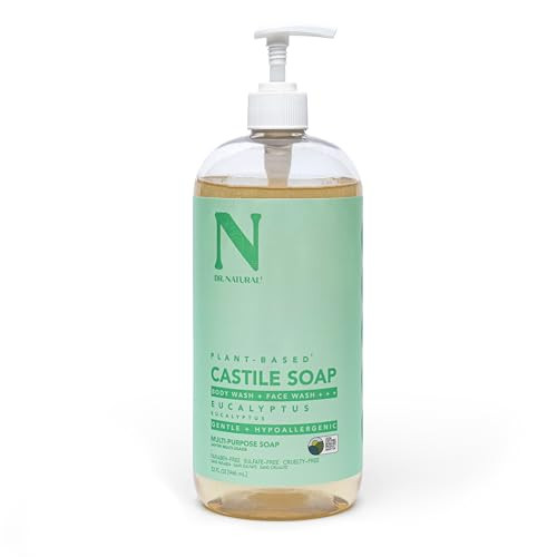 Dr. Natural Castile Liquid Soap, Eucalyptus, 32 oz - Plant-Based - Made with Organic Shea Butter - Rich in Coconut and Olive Oils - Sulfate and Paraben-Free, Cruelty-Free - Multi-Purpose Soap | Amazon (US)