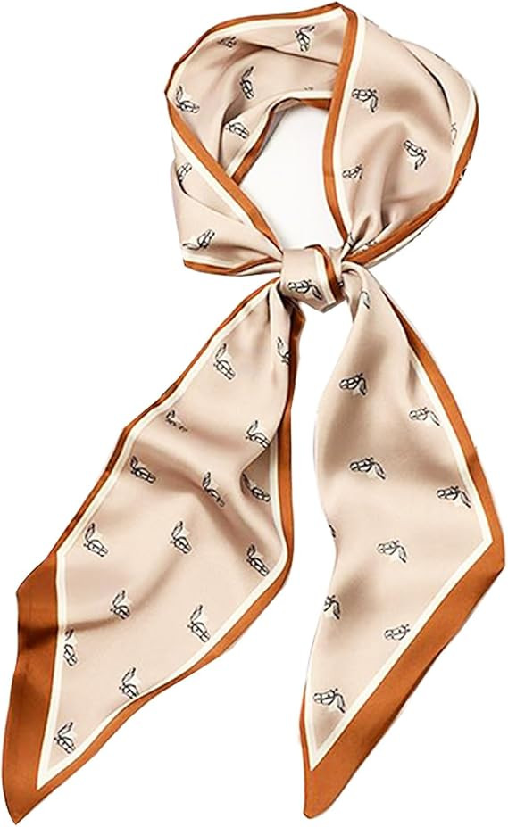 Clysoru Silk Neck Scarf Printed Scarves Head Women'S Fashion Oblique Angle Satin Scarfs For Bag H... | Amazon (US)