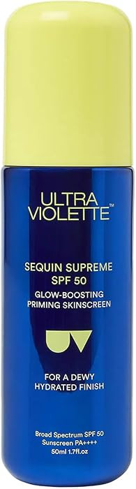 Ultra Violette Sequin SPF 50 Glow-Boosting Facial Sunscreen \u2013 Moisturizer & Makeup Primer wi... | Amazon (US)