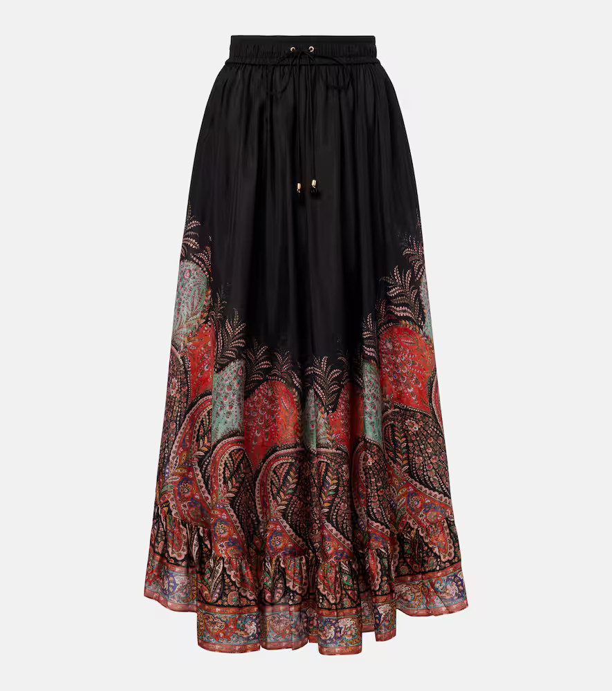 Zimmermann Rhiannon ruffled silk maxi skirt | Mytheresa (INTL)