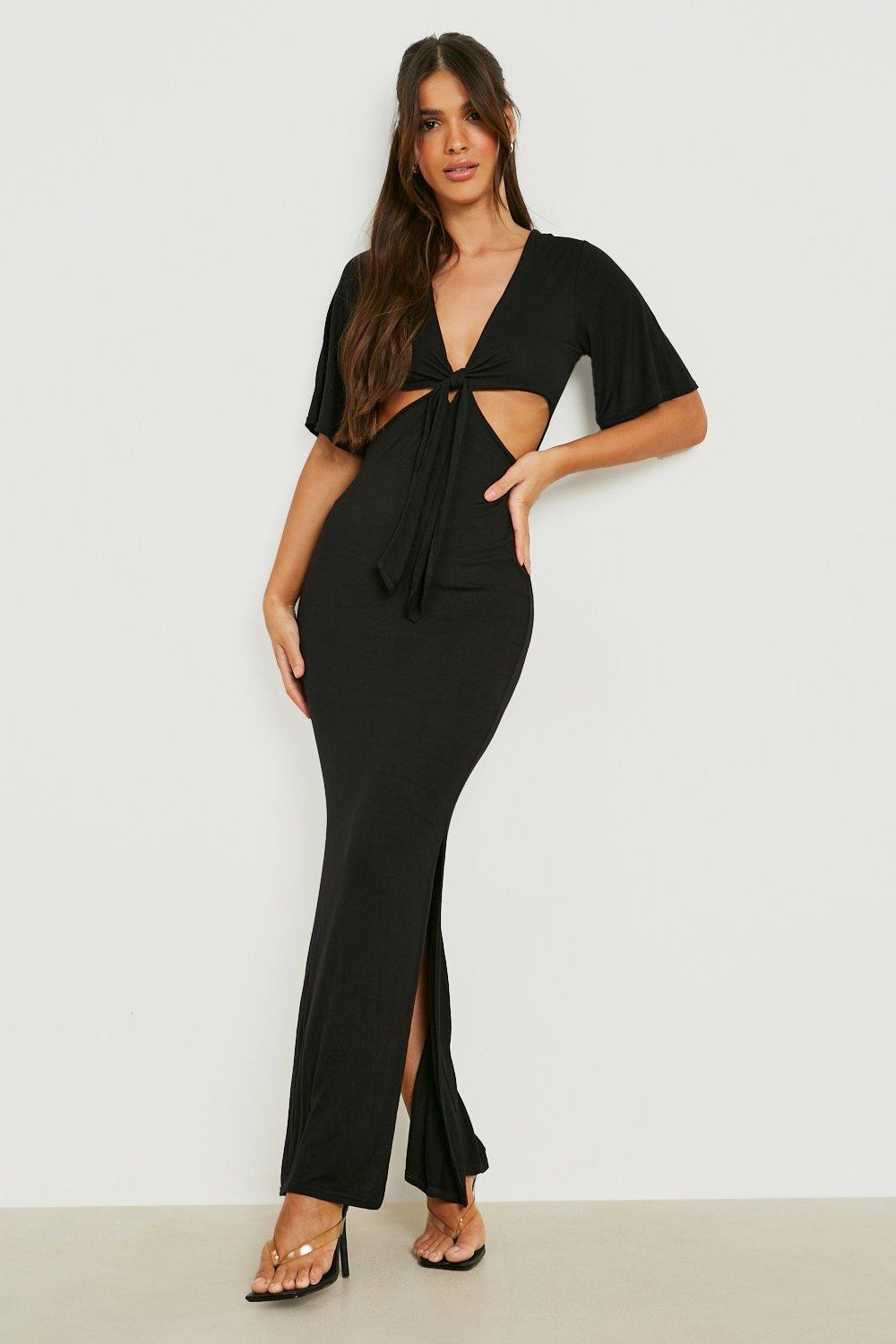 Cut Out Tie Front Maxi Dress | Boohoo.com (US & CA)