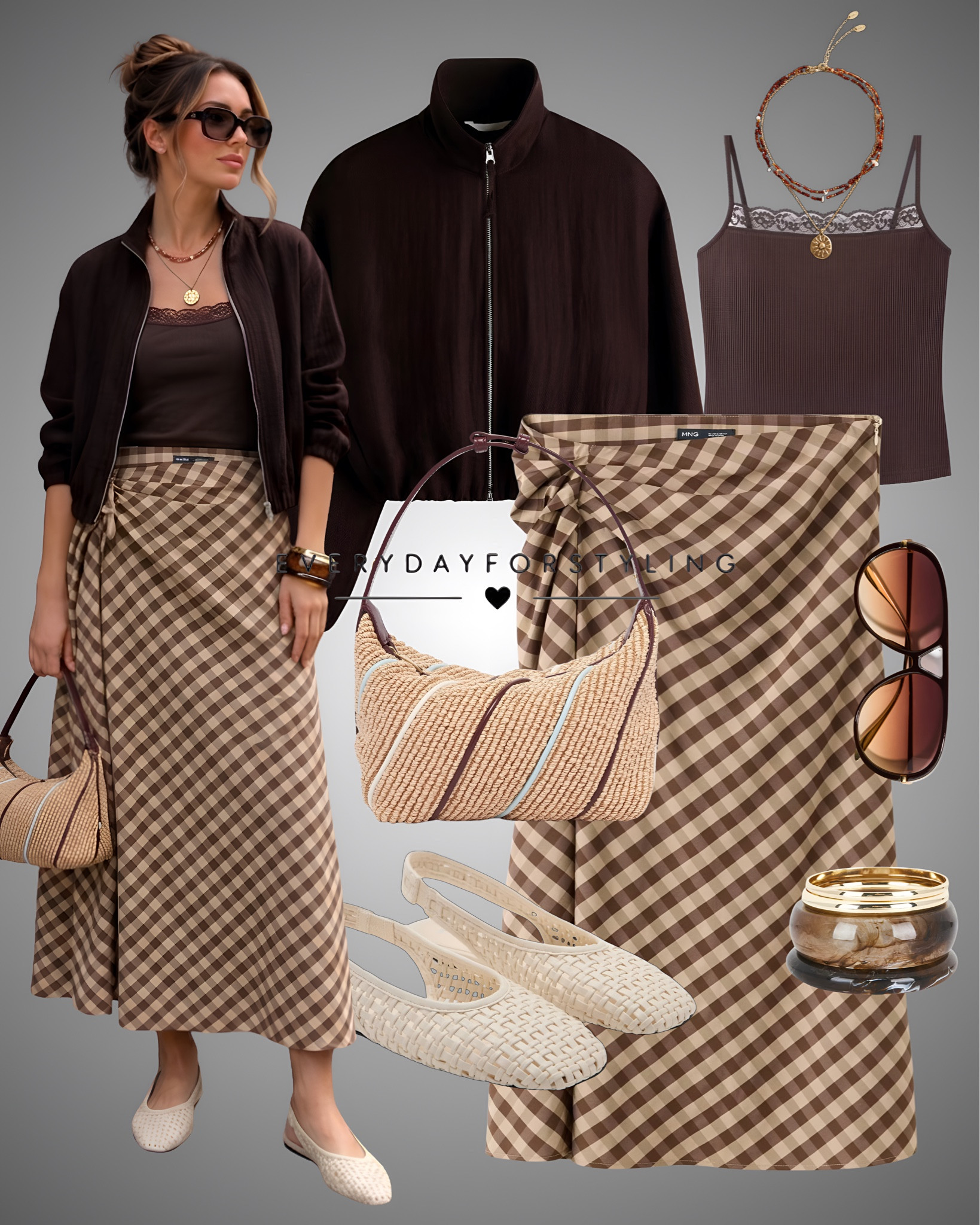 Brown + gingham = rich girl energy 🤎

brown bomber jacket, h&m jacket sale, lightweight bomber styling, casual chic outfits, everyday layering outfit, neutral capsule wardrobe, spring layering ideas, summer evening outfit, denim and bomber jacket, maxi skirt styling, blue jeans outfit ideas, white tank outfit, knit cami outfit, weekend casual style, old money casual fashion, minimal street style, effortless outfit ideas, neutral fashion aesthetic, elevated everyday outfits, wearable capsule outfits

#LTKootd #LTKSaleAlert #LTKSeasonal